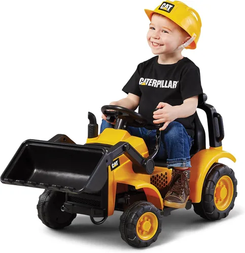 Kid Trax - Juguete de montar CAT Frontloader para niños, de 18 a 36 meses, peso máximo de 44 libras, sistema de conducción con botón de fácil