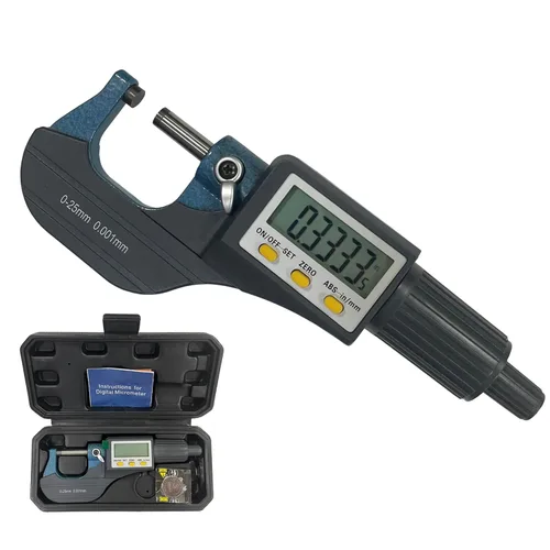 Micrómetro digital exterior, micrómetro electrónico digital de 0-1"/0-25mm, herramienta de medición métrica profesional de 0.00005"/0.001 mm, con