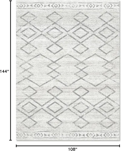 Miniatura 180 de jinchan - Tapete lavable de 5 x 7 pies, marroquí, de lana sintética, color gris pardo, resiste manchas, antideslizante, fino, moderno, geométrico