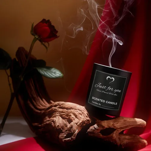 Miniatura 6 de CONNOO Paquete de 8 tarros de vidrio negros vacíos de 14 onzas para hacer velas con tapas de bambú y etiquetas adhesivas, tarros para hacer velas a