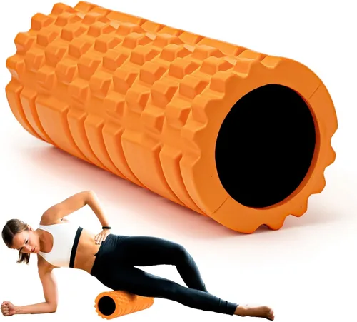 Miniatura 10 de Krightlink Rodillo de espuma para masaje de tejido profundo, rodillo de ejercicio de alta densidad de 13 pulgadas para masaje muscular y liberación