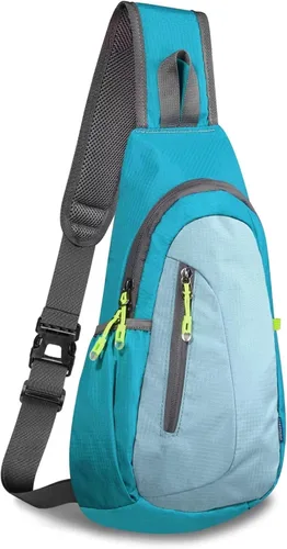 Miniatura 15 de TITECOUGO Bolso bandolera pequeño, mochila cruzada ligera para hombres y mujeres, bolsa de hombro para deportes y exteriores Azul marino/azul
