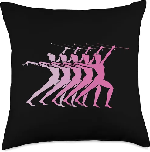 Miniatura 4 de Baton Twirling Majorettes Cute Baton Design Baton Twirlers Retro Throw Pillow, 16x16, Multicolor
