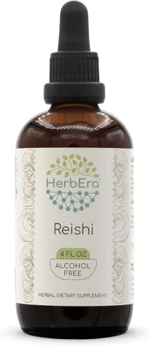 Reishi B120 - Tintura de extracto de hierbas sin alcohol, gotas líquidas concentradas de hongos Reishi naturales (Ganoderma Lucidum) (4 onzas