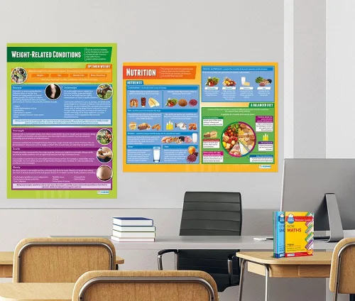 Miniatura 5 de Daydream Education Pósteres de salud, fitness y bienestar para aula, juego de 5, extra grandes, 33 x 23.5 pulgadas, papel brillante, decoración