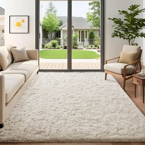 Miniatura 101 de Ophanie Alfombra Verde de Césped, Alfombras de Área para Dormitorio, Alfombra Shag Esponjosa de 4x6 pies, Suave Peluda Afelpada Linda para Niños 7