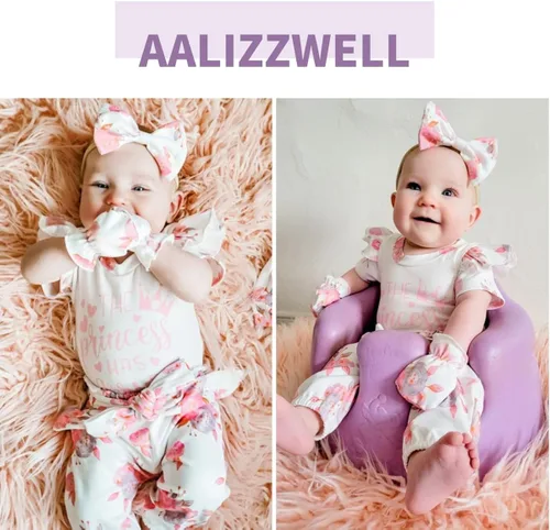 Miniatura 2 de Aalizzwell Traje de verano de 5 piezas para bebé niña