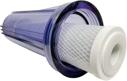 Miniatura 2 de IPW Industries 2 filtros de agua de ósmosis inversa de bloque de carbono CC-10-CA y cartucho de filtro CCI-10CLW NPT de 1/4 "para Water Pur