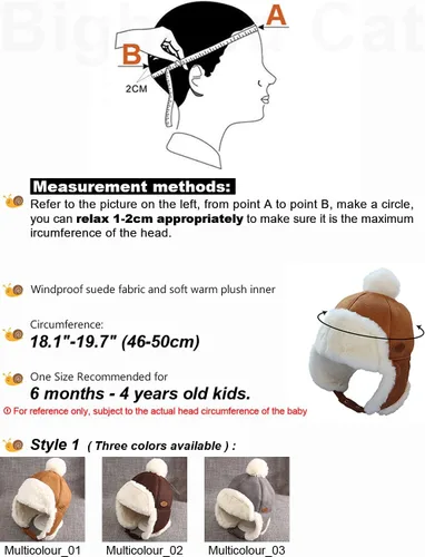 Miniatura 6 de IIG Gorro de invierno con orejeras Ushanka para bebé niño, gorra de soldado unisex para niños, sombrero de cazador