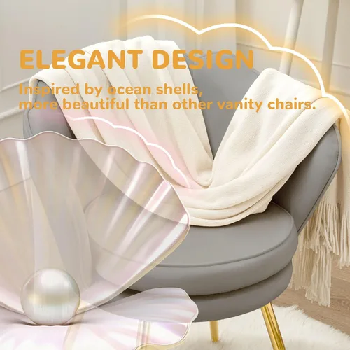 Miniatura 6 de Czlolo Juego de 2 sillas decorativas, sillas de tocador de terciopelo con respaldo, silla decorativa pequeña moderna de mediados de siglo para sala