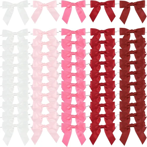 Miniatura 16 de AIMUDI Lazos de otoño de 5 colores, lazos de satén de color naranja quemado prefabricados de 3.5 pulgadas para Acción de Gracias, Halloween, boda