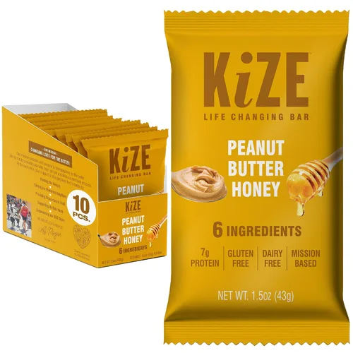 Miniatura 39 de KiZE Energy Bars - Barras energéticas de reemplazo de comidas con alto contenido de proteínas, a base de mantequilla de almendras, sin gluten, sin