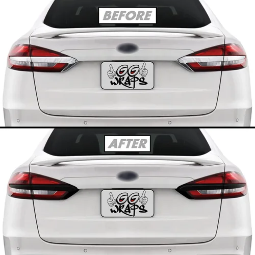 SlickMod Revestimiento de vinilo opaco cromado para Ford Fusion 2019-2020 para moldura trasera de maletero (negro brillante)