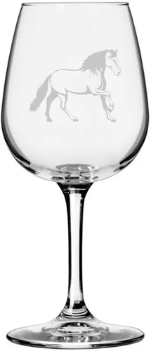 Miniatura 73 de Morgan Body Horse - Copa de vino grabada multiusos (12.75 onzas)