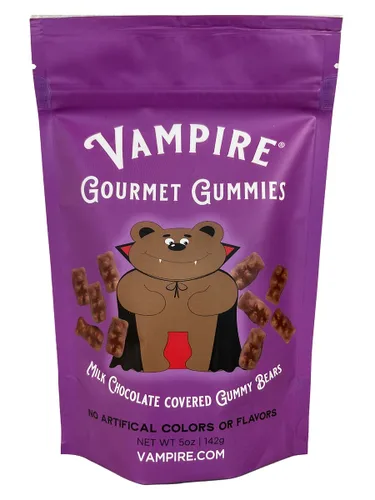 Vampire Ositos de gomitas gourmet cubiertos de chocolate sin colores ni sabores artificiales, aperitivos para niños y adultos, los mejores osos de