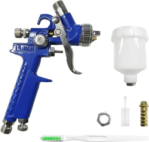 povtii Pistola pulverizadora HVLP con boquilla de 1.0mm, pistola de aire para pintura de detalles de coches con taza de 125cc, pistola pulverizadora