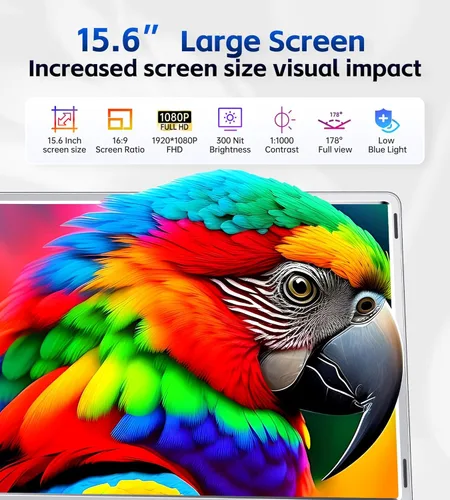 Miniatura 2 de Extensor de Pantalla Triple para Portátil de 15.6, Extensor de Monitor para Portátil con Pantalla Izquierda de Rotación 360°, Monitor Triple Plug