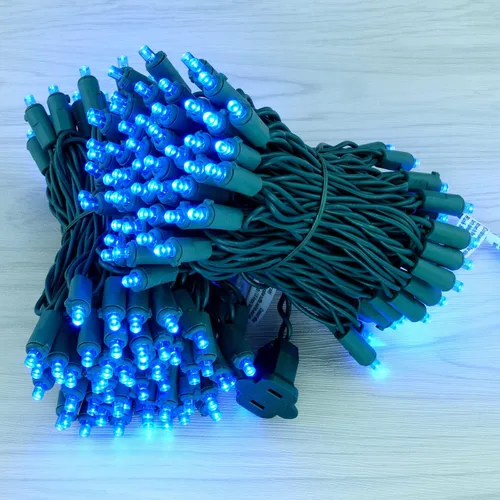Miniatura 9 de YULETIME 200 luces LED de Navidad azules de gran angular, 66 pies, cable verde, certificado UL, 0.197 in, juego de luces navideñas (azul) Stay