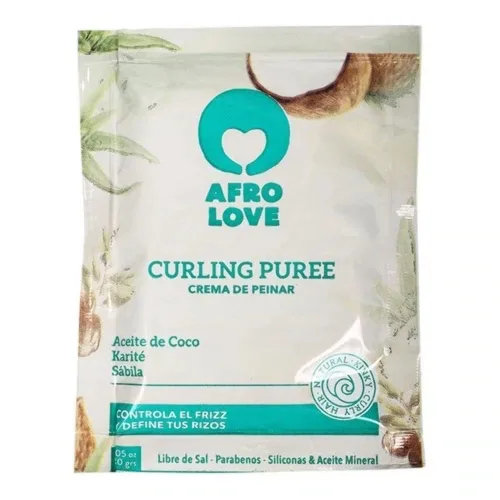 Miniatura 2 de Afro Love Crema de rizos para cabello rizado y ondulado, define e hidrata con coco y manteca de karité, control de encrespamiento y humedad, sin