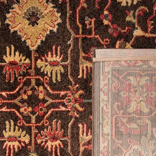 SAFAVIEH Colección Mahal - Alfombra decorativa, 2'2" x 4', marrón y beige, diseño oriental tradicional, no desprende pelusa y de fácil cuidado,