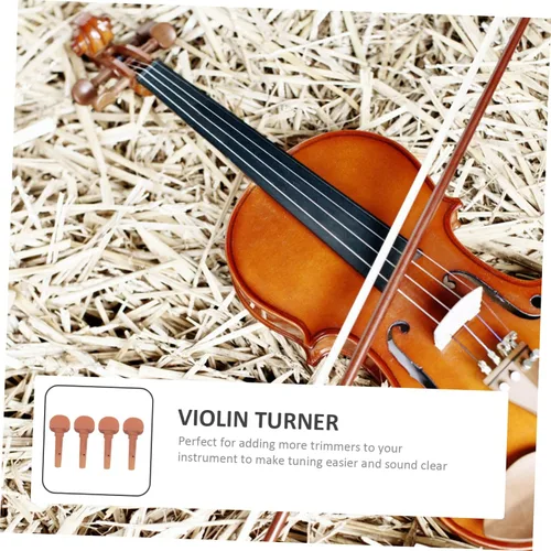 Miniatura 3 de Toyvian 20 piezas de afinadores de violín afinación de violín clavija puente de violín 4/4 pastilla de violín de madera, clavijas de tuba