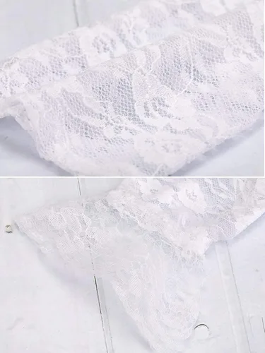 Miniatura 5 de Onwon Guantes de encaje transparentes elegantes para mujer, guantes de verano de cortesía, Blanco, M