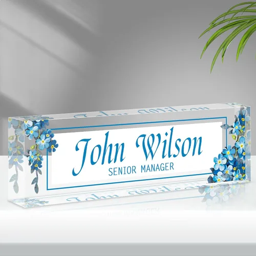 Miniatura 36 de Placa de identificación personalizada para escritorio, decoraciones de escritorio de acrílico, regalos de agradecimiento para empleados, regalos