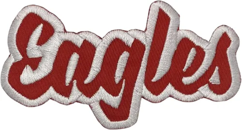 Miniatura 26 de (2 x 4 pulgadas) Eagles, espíritu de equipo, bordado, parche para planchar (sarga blanca/contorno verde)
