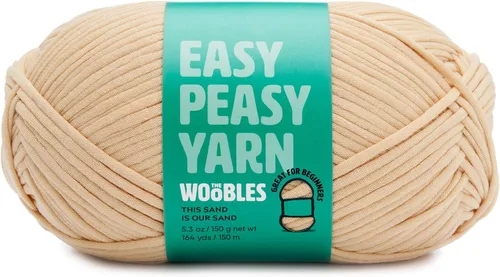 Miniatura 9 de Woobles Easy Peasy Hilo para Principiantes - Hilo de Ganchillo y Tejer - Mediano #4 Worsted - Mezcla de Algodón-Nailon Vamos a Ketchup Pronto
