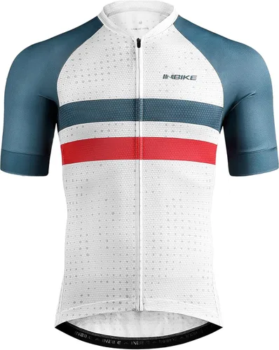 INBIKE Maillot de ciclismo para hombre, 3 bolsillos traseros, absorbe la humedad, manga corta, secado rápido, reflectante, camisas de ciclismo