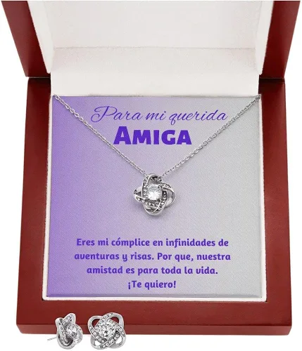 Miniatura 6 de Regalo para Mi Mejor Amiga Elegante Juego de collar y aretes para mujer joyería para mejor amiga juego de aretes y collares
