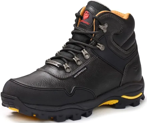 SUREWAY Men's 6" Soft/Steel Toe Heavy Duty Waterproof Work Boot - Leather,Lace Up,Oil/Slip Resistant Dual-Density Comfortable Outsole,EH