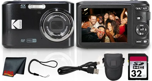 Kodak PIXPRO FZ45 - Cámara digital (negro), sensor de 16 MP, zoom óptico 4X, lente gran angular de 1.063 in y video Full HD, ideal para viajes y