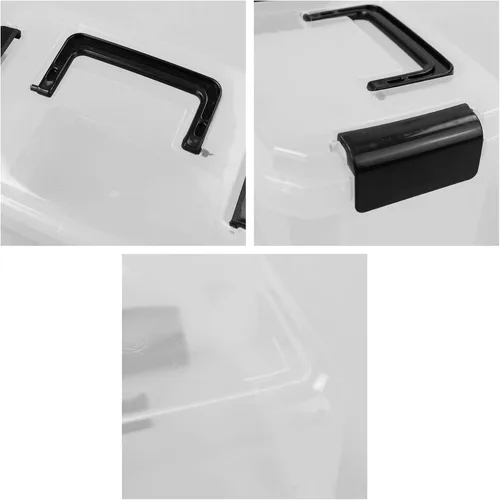 Miniatura 7 de Jekiyo Caja de plástico de 2.5 cuartos de galón, contenedor transparente con mango negro, 4 paquetes