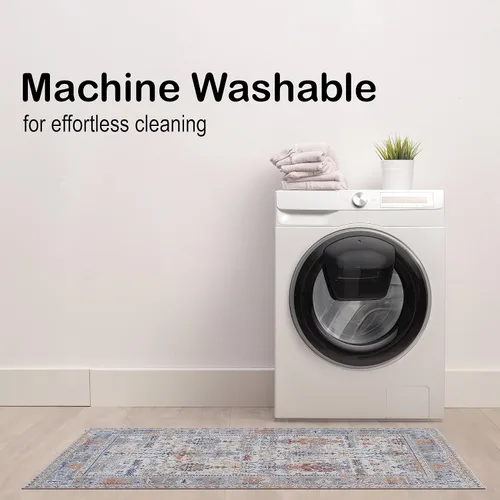 Miniatura 6 de Adiva Rugs - Tapete de área lavable a máquina con parte trasera antideslizante, para sala de estar, dormitorio, baño y cocina, tapete antifatiga