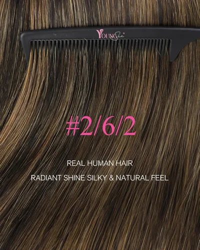 Miniatura 2 de YoungSee Extensiones de Cabello Humano con Cinta Balayage Extensiones de Cabello con Cinta Marrón Oscuro Extensiones de Cabello con Cinta Ombre