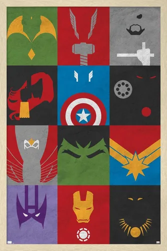 Miniatura 13 de Trends International Marvel Comics-Avengers-Minimalist Grid Mount Póster de pared Versión con marco plateado