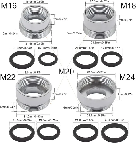 Miniatura 4 de Adaptador de grifo, 2 unidades, conector de aireador, conector de grifo de cocina de metal sólido para purificador de agua