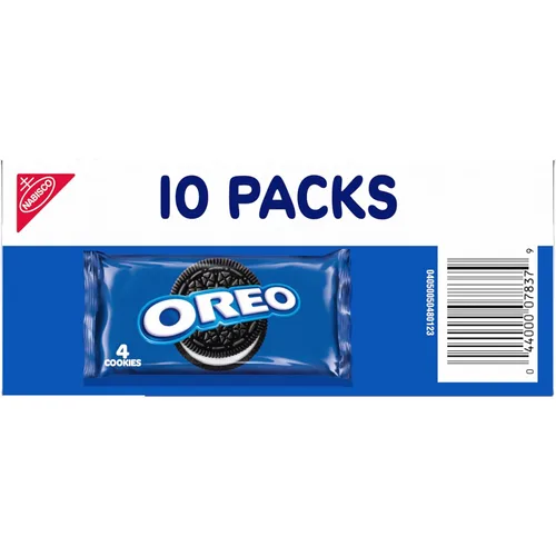 Miniatura 18 de OREO Galletas de sándwich de chocolate, 40 paquetes de aperitivos (4 galletas por paquete, 4 cajas)