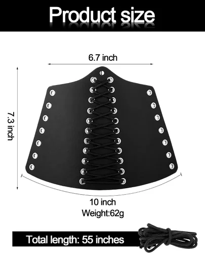 Miniatura 4 de Women Corset Belt Elastic with Faux Leather Gauntlet Wristband Halloween Costume