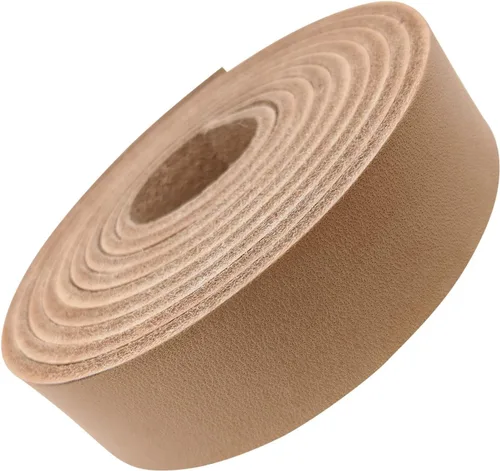 Miniatura 14 de TOFL Tiras de cuero gruesas de 7/8 pulgadas de ancho x 72 pulgadas (6 pies) de largo para manualidades, 1/8 pulgadas de grosor (7-8 onzas), correas
