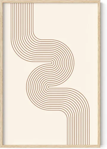 Miniatura 42 de HAUS AND HUES Impresión artística neutra para pared, decoración bohemia de mediados de siglo, arte lineal y diseño geométrico, semicírculo negro
