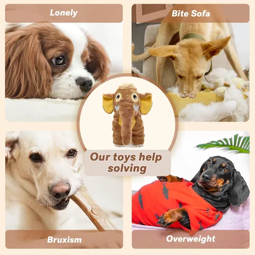 Miniatura 5 de Letsmeet Juguetes para perros duraderos y chirriantes de felpa para la dentición del cachorro, juguetes masticables para perros pequeños, medianos
