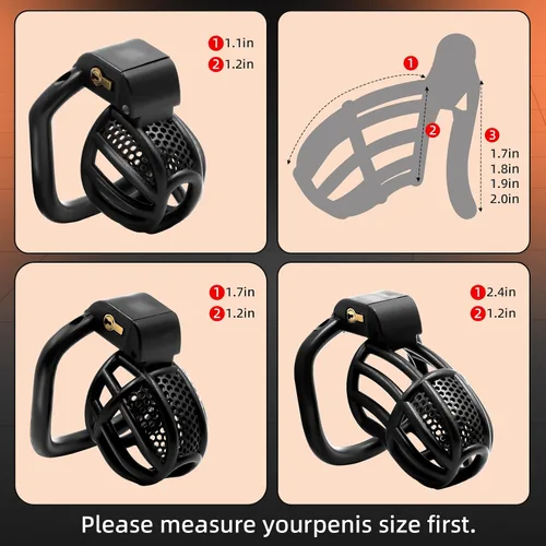 Miniatura 2 de Jaula de castidad masculina para el pene - Jaula de castidad para hombre, ejercicio de pene impreso en 3D, equipo de bondage negro, ligero, juguete