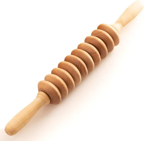 Miniatura 2 de Tuuli Accesorios - Rodillo de masaje de madera de disco, rodillo corporal multifuncional para celulitis, tensión muscular y apoyo a la salud