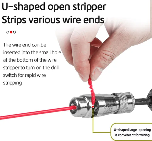 Miniatura 2 de Herramienta para pelacables y tornado, juego de herramientas de electricista profesional para cable de taladro eléctrico, desmontaje rápido