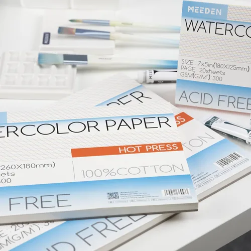 Miniatura 8 de MEEDEN Bloque de papel de acuarela – 3 texturas 100% algodón acuarela papel bloc de 30 hojas, 140 libras/300 gsm, papel de arte sin ácidos