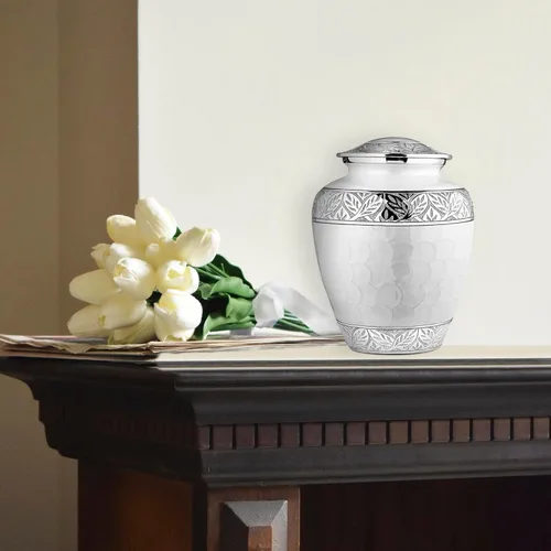 Miniatura 9 de Trupoint Memorials Urna de cremación para cenizas para mujeres y mujeres, urnas para cenizas humanas macho, urna funeraria grabada de madreperla