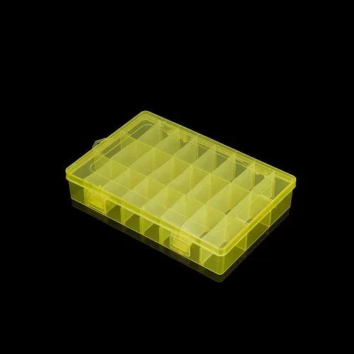 Miniatura 6 de Cajas de almacenamiento ajustables de plástico para joyas, 24 rejillas, caja de almacenamiento, cuentas de exhibición de joyas, aretes organizador