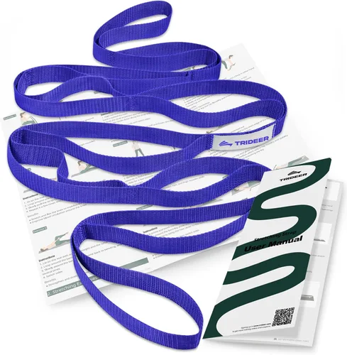 Miniatura 12 de Trideer Stretching Strap with Loops & Leg Lifter, Non-Elastic PT-Style Physical Therapy Strap for Knee Replacement Rehab, Hamstring, Calf & Back